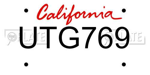 UTG769 California License Plate