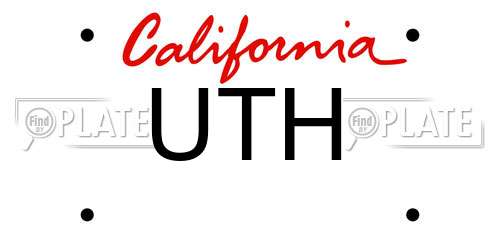 UTH California License Plate