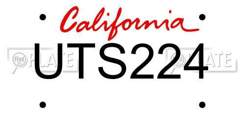 UTS224 California License Plate