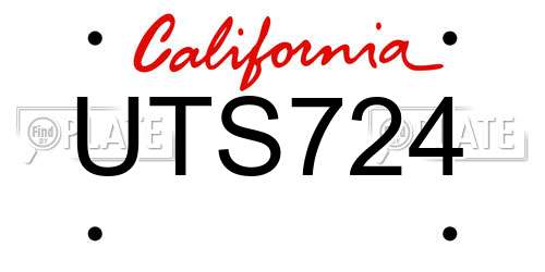 UTS724 California License Plate