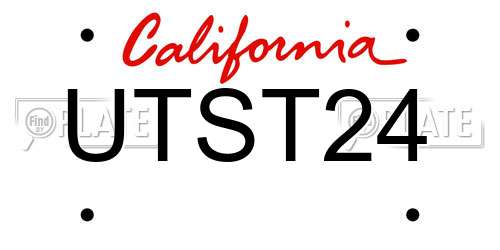 UTST24 California License Plate