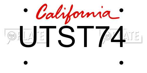 UTST74 California License Plate