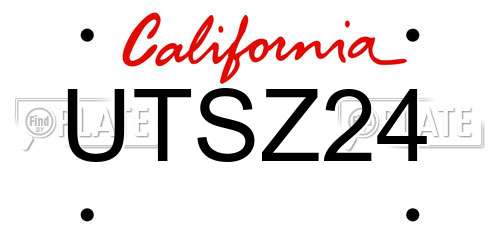 UTSZ24 California License Plate