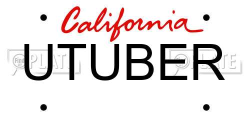 UTUBER California License Plate