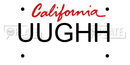 UUGHH California License Plate