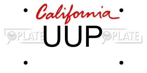 UUP California License Plate