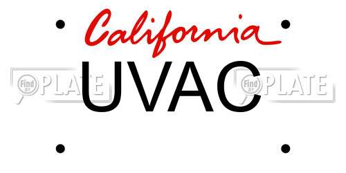 UVAC California License Plate