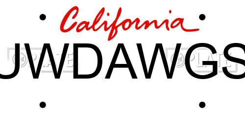 UWDAWGS California License Plate