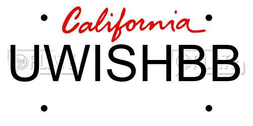 UWISHBB California License Plate