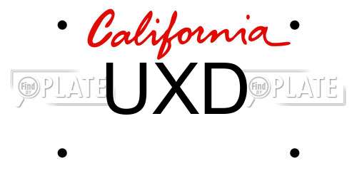 UXD California License Plate