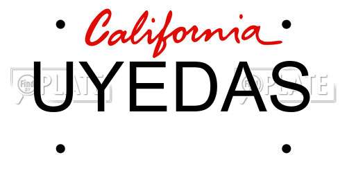 UYEDAS California License Plate