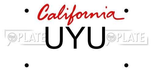 UYU California License Plate