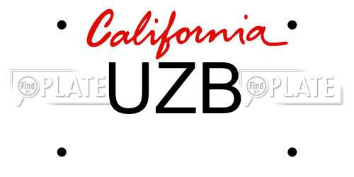 UZB California License Plate