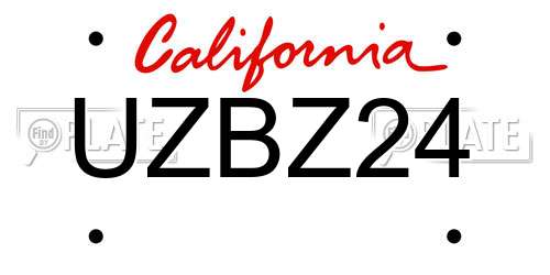 UZBZ24 California License Plate