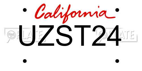 UZST24 California License Plate