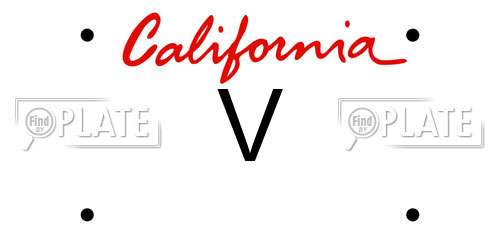 V California License Plate