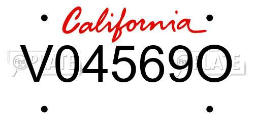 V04569O California License Plate