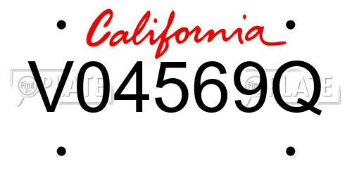 V04569Q California License Plate