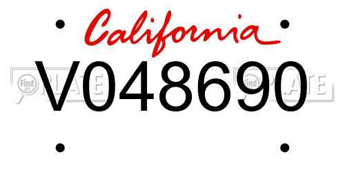 V048690 California License Plate