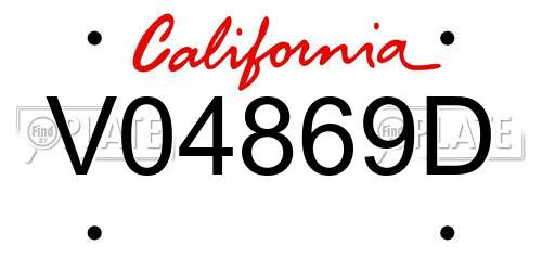 V04869D California License Plate