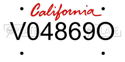 V04869O California License Plate