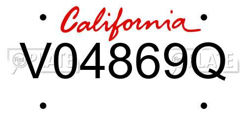 V04869Q California License Plate