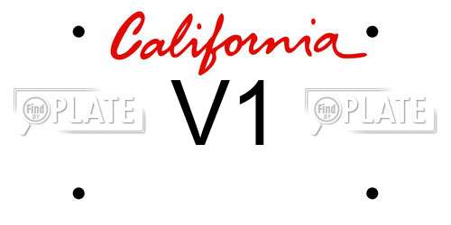 V1 California License Plate