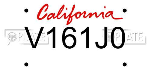 V161J0 California License Plate
