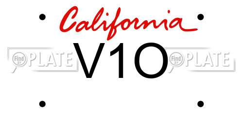V1O California License Plate