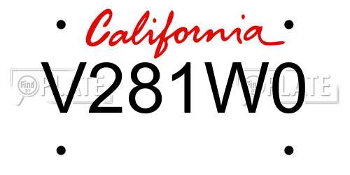 V281W0 California License Plate