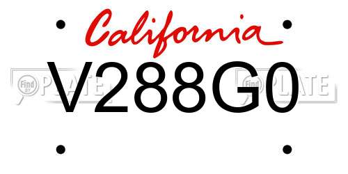 V288G0 California License Plate
