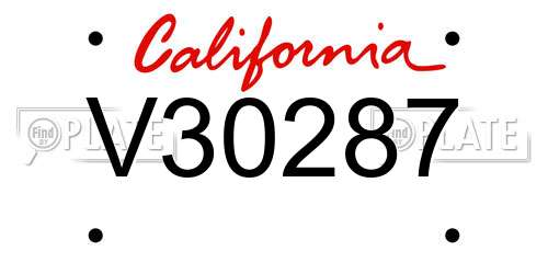 V30287 California License Plate