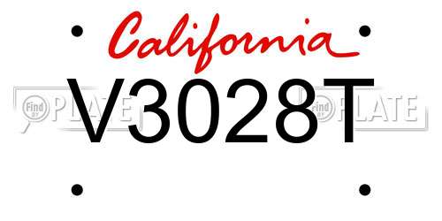 V3028T California License Plate