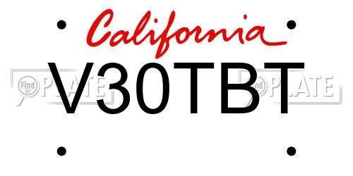 V30TBT California License Plate