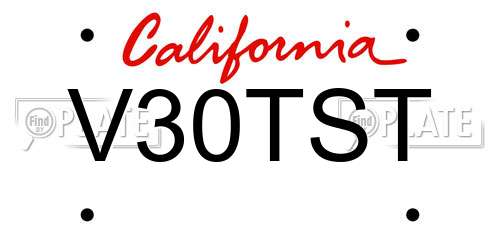V30TST California License Plate