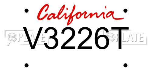 V3226T California License Plate