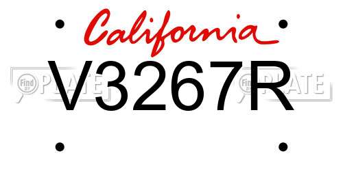 V3267R California License Plate