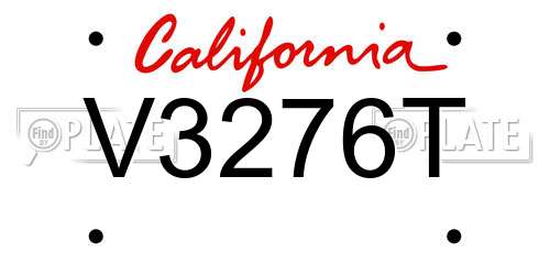 V3276T California License Plate
