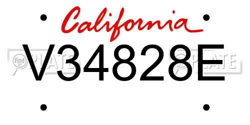 V34828E California License Plate