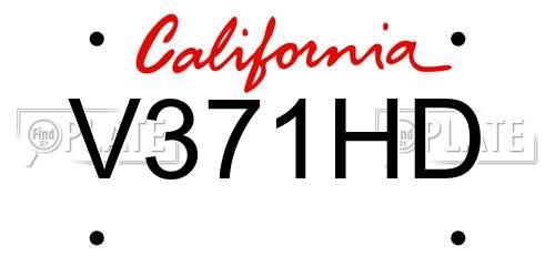 V371HD California License Plate