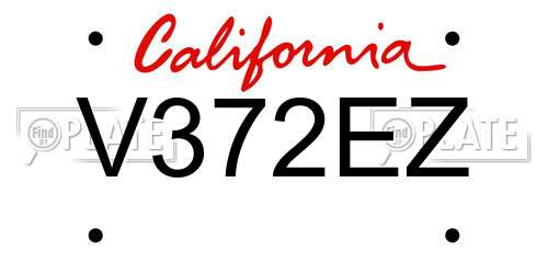 V372EZ California License Plate
