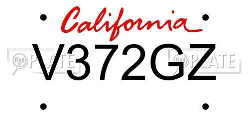 V372GZ California License Plate