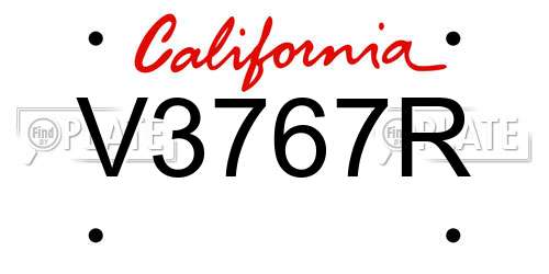 V3767R California License Plate