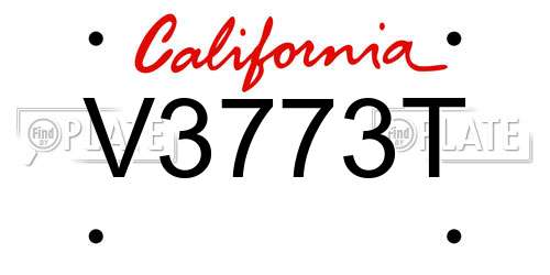 V3773T California License Plate