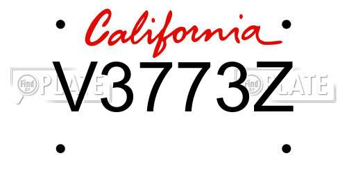 V3773Z California License Plate