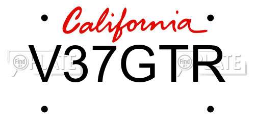 V37GTR California License Plate