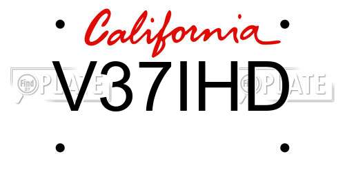 V37IHD California License Plate