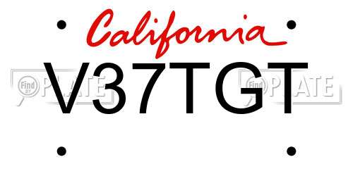 V37TGT California License Plate