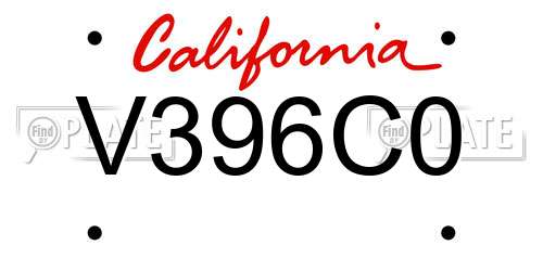 V396C0 California License Plate