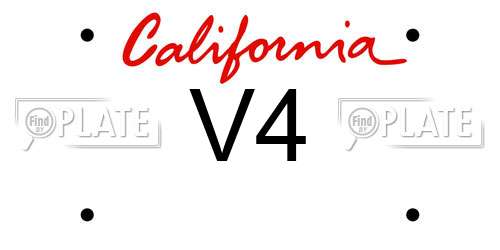 V4 California License Plate